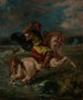 Cavalier marocain traversant un gué - Eugène Delacroix — artwork view
