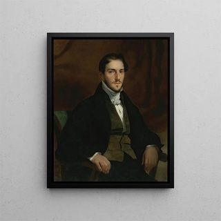 Portrait of Félix Guillemardet - Eugène Delacroix — framed artwork on a wall