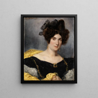 Portrait of Madame François Simon - Eugène Delacroix — framed artwork on a wall