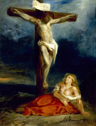 Saint Mary Magdalene at the foot of the cross - Eugène Delacroix — artwork view