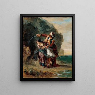 Selim et Zuleika - Eugène Delacroix — framed artwork on a wall