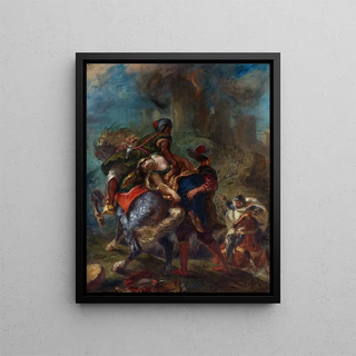 L'enlèvement de Rebecca - Eugène Delacroix — framed artwork on a wall