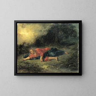 L'Agonie dans le jardin - Eugène Delacroix — framed artwork on a wall