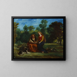 L'Éducation de la Vierge - Eugène Delacroix — framed artwork on a wall