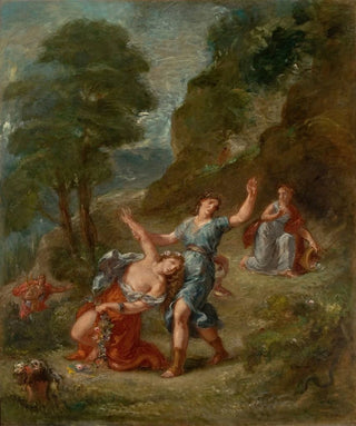 The Spring: Eurydice bitten by a snake while gathering flowers, the death of Eurydice - Eugène Delacroix — artwork view
