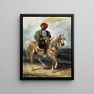 The Turkish Cavalier - Eugène Delacroix — framed artwork on a wall