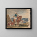 Three Arab horsemen in a camp - Eugène Delacroix — framed artwork on a wall