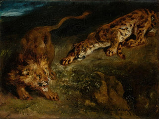 Tiger and Lion - Eugène Delacroix — artwork view