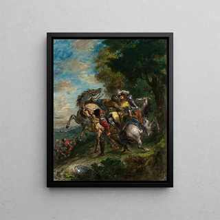Weislingen Painting captured by Götz's men - Eugène Delacroix — framed artwork on a wall
