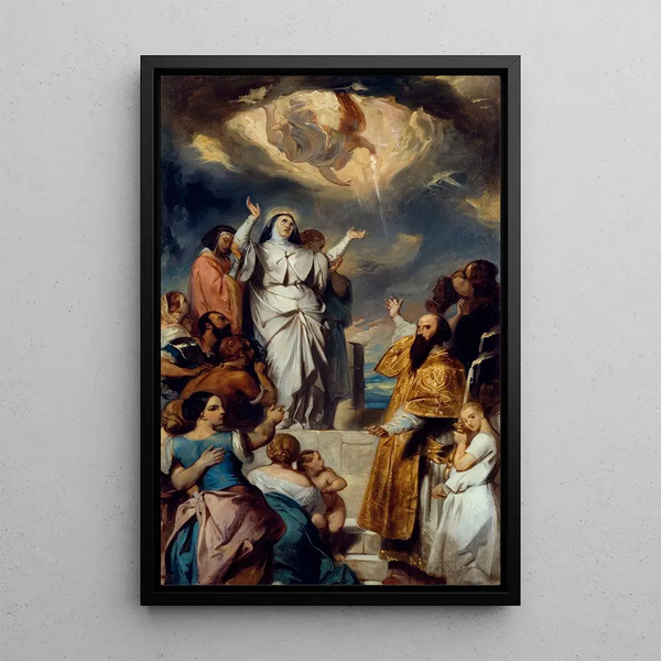 Apothéose de sainte Geneviève - Eugène Devéria — framed artwork on a wall