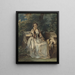 a seated woman in a cradle - Eugène Devéria — framed artwork on a wall
