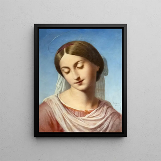 Tête de Vierge - Eugène Emmanuel Amaury Duval — framed artwork on a wall