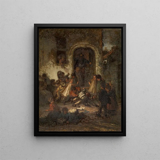 L'école est finie - Eugène François de Block — framed artwork on a wall