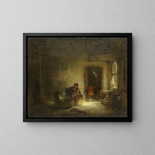 Sunny Room Painting - Eugène François de Block — framed artwork on a wall