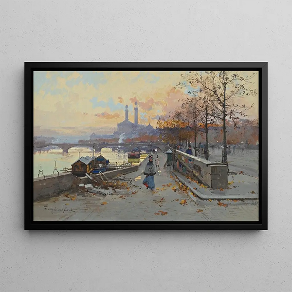 On the Quay - Eugène Galien-Laloue — framed artwork on a wall