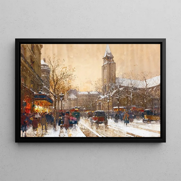 Boulevard Saint-Germain, Paris - Eugène Galien-Laloue — framed artwork on a wall