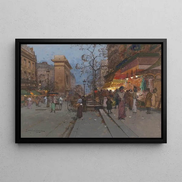 La Porte Saint-Denis - Eugène Galien-Laloue — framed artwork on a wall