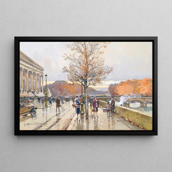 L'Assemblée nationale et le pont de la Concorde - Eugène Galien-Laloue — framed artwork on a wall