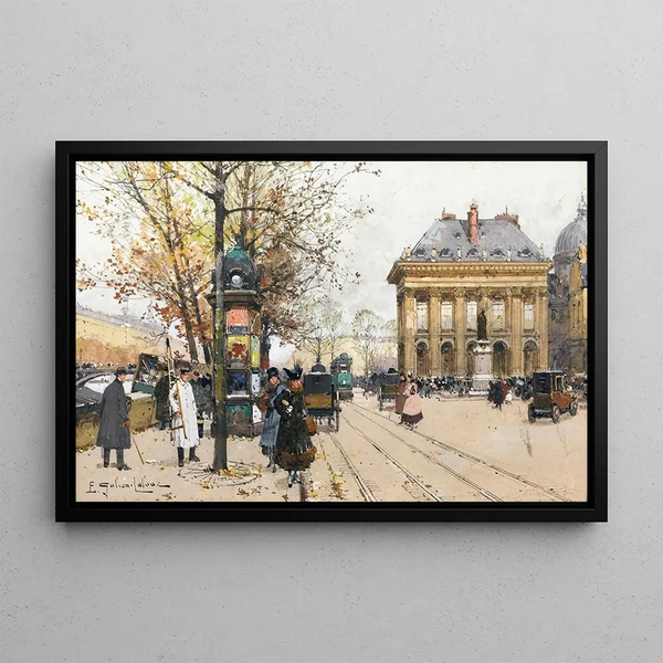 Les quais de la Seine - Eugène Galien-Laloue — framed artwork on a wall