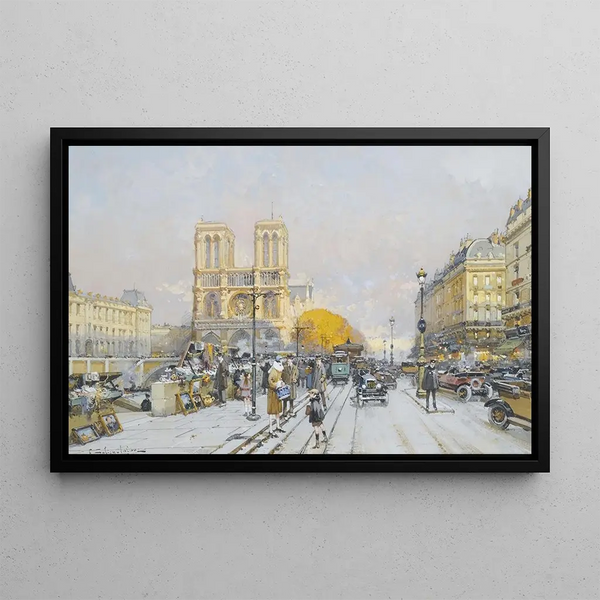 Notre-Dame - Eugène Galien-Laloue — framed artwork on a wall