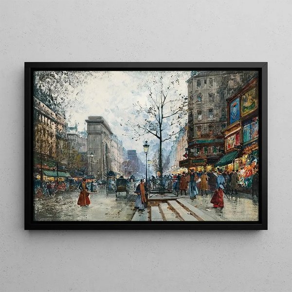 Paris, la Porte Saint-Denis - Eugène Galien-Laloue — framed artwork on a wall