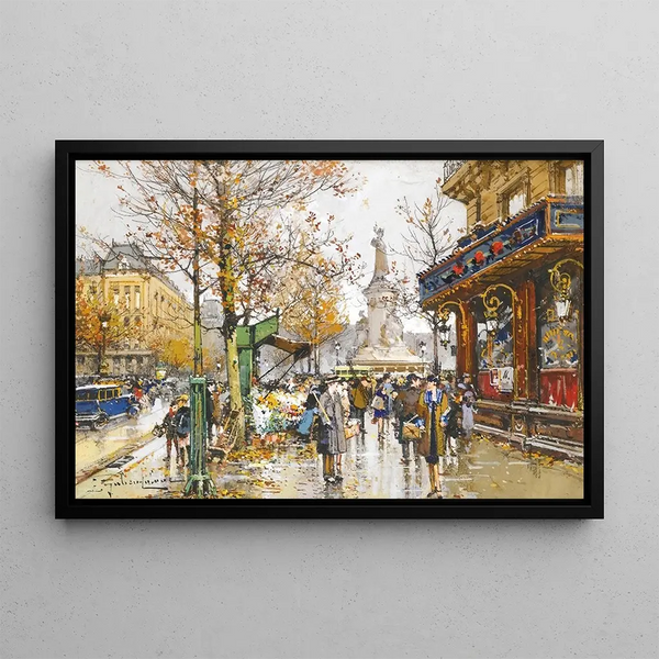 Place de la République - Eugène Galien-Laloue — framed artwork on a wall