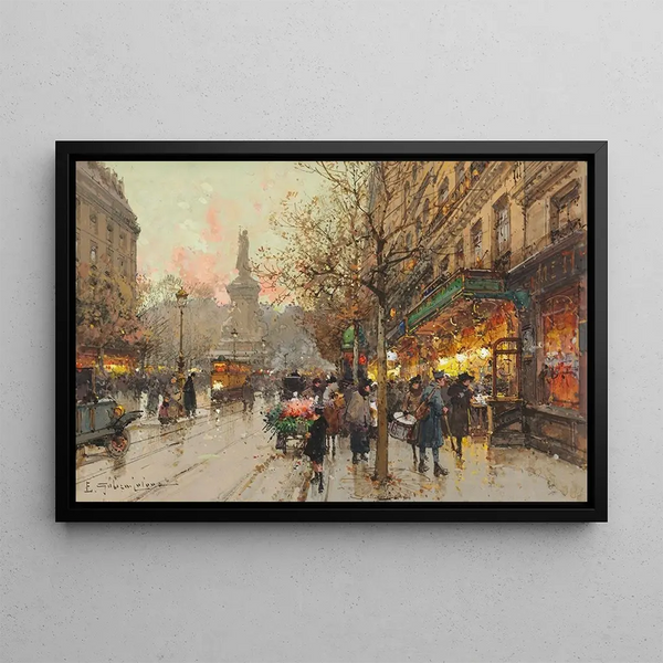 Place de la République - Eugène Galien-Laloue — framed artwork on a wall
