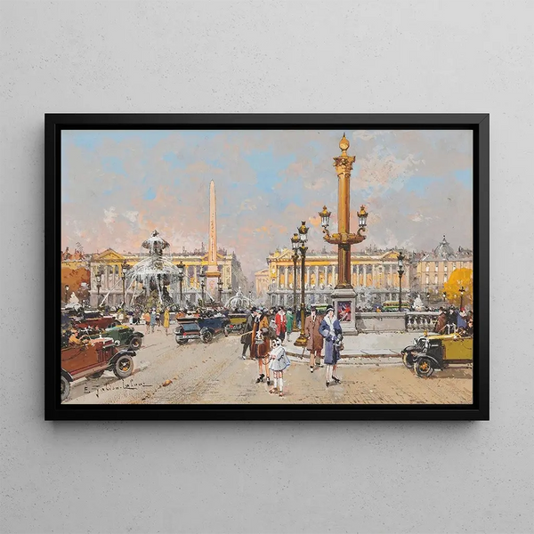 Place de la Concorde - Eugène Galien-Laloue — framed artwork on a wall