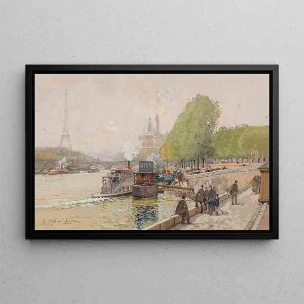 Quai de Passy - Eugène Galien-Laloue — framed artwork on a wall