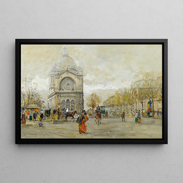 L'église Saint-Augustin Paris - Eugène Galien-Laloue — framed artwork on a wall
