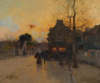 Village un soir d'automne - Eugène Galien-Laloue — artwork view