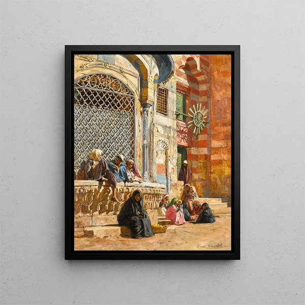 Near the Cairo Fountain - Eugène Girardet — framed artwork on a wall