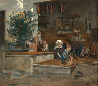 Two children in front of the shop - Eugène Girardet — artwork view