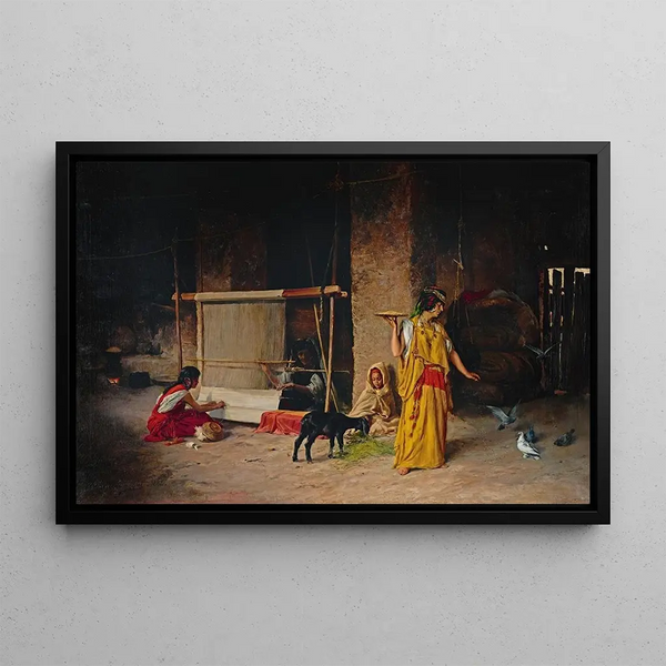 The Weavers - Eugène Girardet — framed artwork on a wall