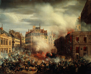 Fire at the water tower in Place du Palais-Royal on February 24, 1848 - Eugène Henri Adolphe Hagnauer — artwork view