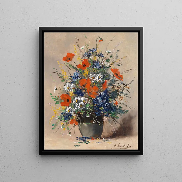 Summer Bouquet Painting - Eugène Henri Cauchois — framed artwork on a wall