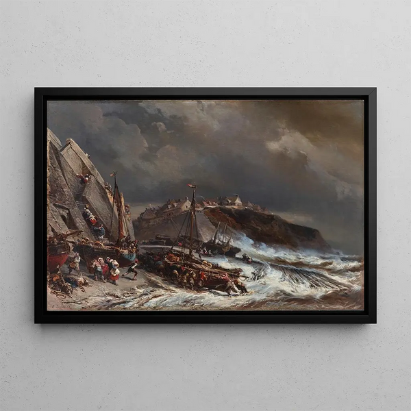 Approaching Storm - Eugène Isabey — framed artwork on a wall