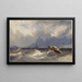 Bateaux de pêche ballottés avant une tempête - Eugène Isabey — framed artwork on a wall