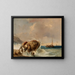 Bateau de pêche au bord de la mer - Eugène Isabey — framed artwork on a wall