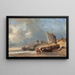 Fishermen at Low Tide - Eugène Isabey — framed artwork on a wall
