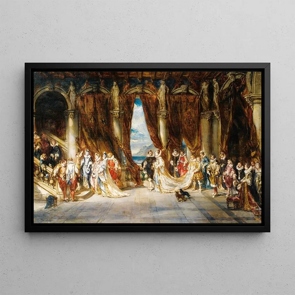 Scene of a ball - Eugène Isabey — framed artwork on a wall