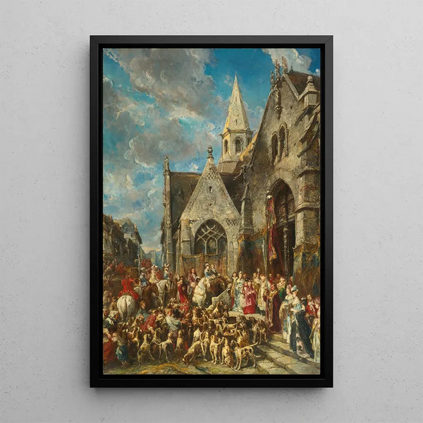 La Saint-Hubert - Eugène Isabey — framed artwork on a wall