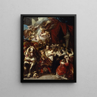 The Departure of Elisabeth of France for Spain - Eugène Isabey — framed artwork on a wall