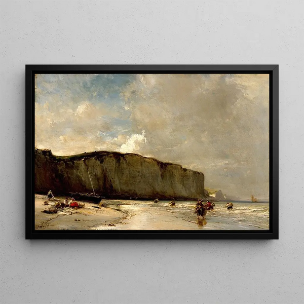View along the Normandy coast - Eugène Isabey — framed artwork on a wall