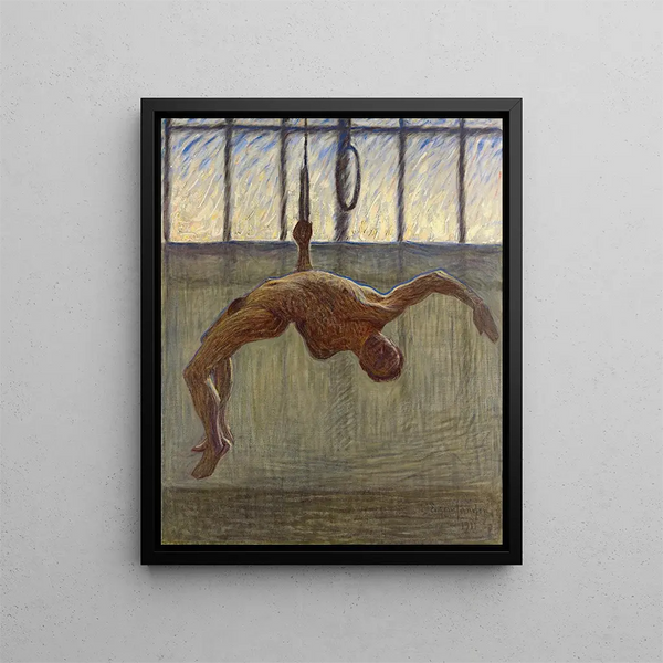 Gymnaste à anneaux I - Eugène Jansson — framed artwork on a wall