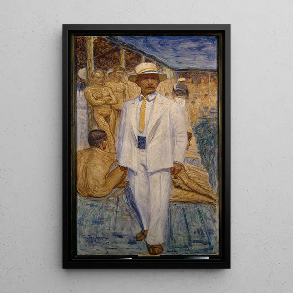Self-portrait - Eugène Jansson — framed artwork on a wall
