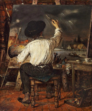 A painter at the easel - Eugène Joors — artwork view