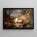 Loups affamés attaquant un groupe de cavaliers - Eugène Joseph Verboeckhoven — framed artwork on a wall