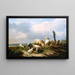 Sheep in a landscape - Eugène Joseph Verboeckhoven — framed artwork on a wall