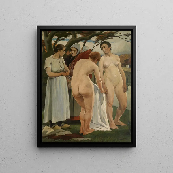 Bathers - Eugène Laermans — framed artwork on a wall